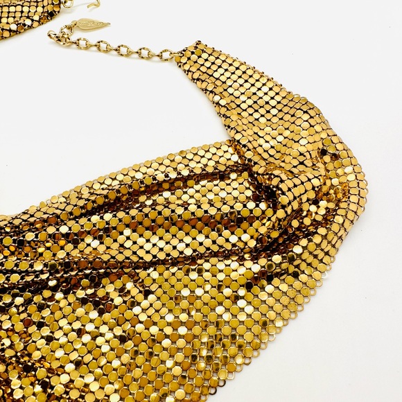 🔥 RARE VINTAGE MESH WHITING DAVIS BIB NECKLACE - Picture 6 of 17